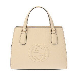 Gucci Interlocking GG Handbag Beige Leather